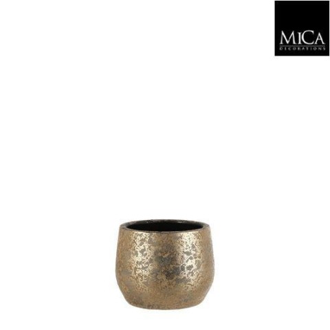 CLEMENTE VASO ROTONDO ORO - H15,5XD19,5CM